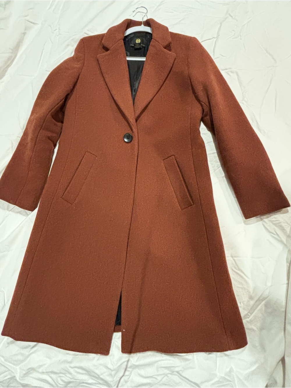 House of Harlow 1960 Rust Single-Button Wool Blend Coat Size M